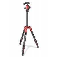 Manfrotto Element Traveller Small (MKELES5RD-BH) - hliníkový stativ s kulovou hlavou, 5 sekcí, zámky Twin Lock, červený