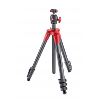 Manfrotto Compact Light - hliníkový stativ s kulovou hlavou, 5 sekcí, červený