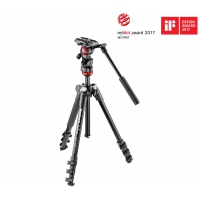 Manfrotto Befree Live - 4 sekční hliníkový stativ s fluidní hlavou (MVKBFR-LIVE) černý